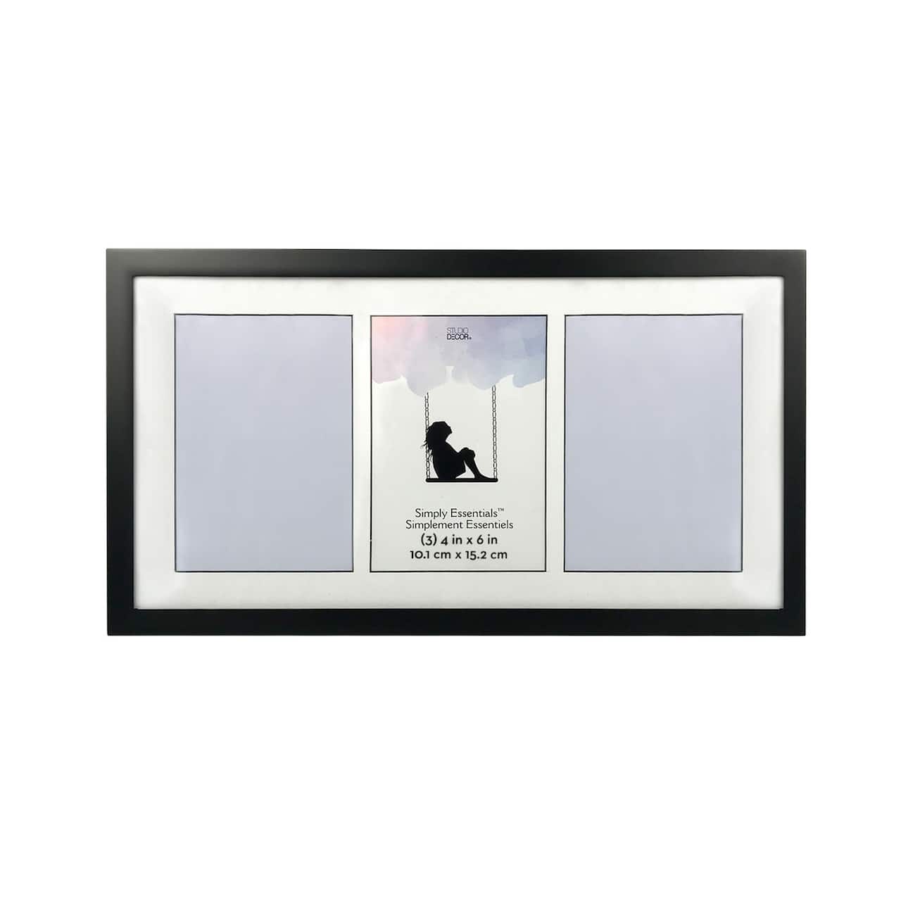 Simply Essentials™ 3 Opening Black Collage Frame with Mat by Studio Décor®